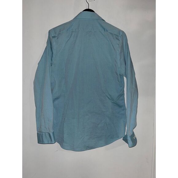 Express Men's 1MX Blue Button Up Collard Long Sleeve Size Medium - Picture 7 of 7